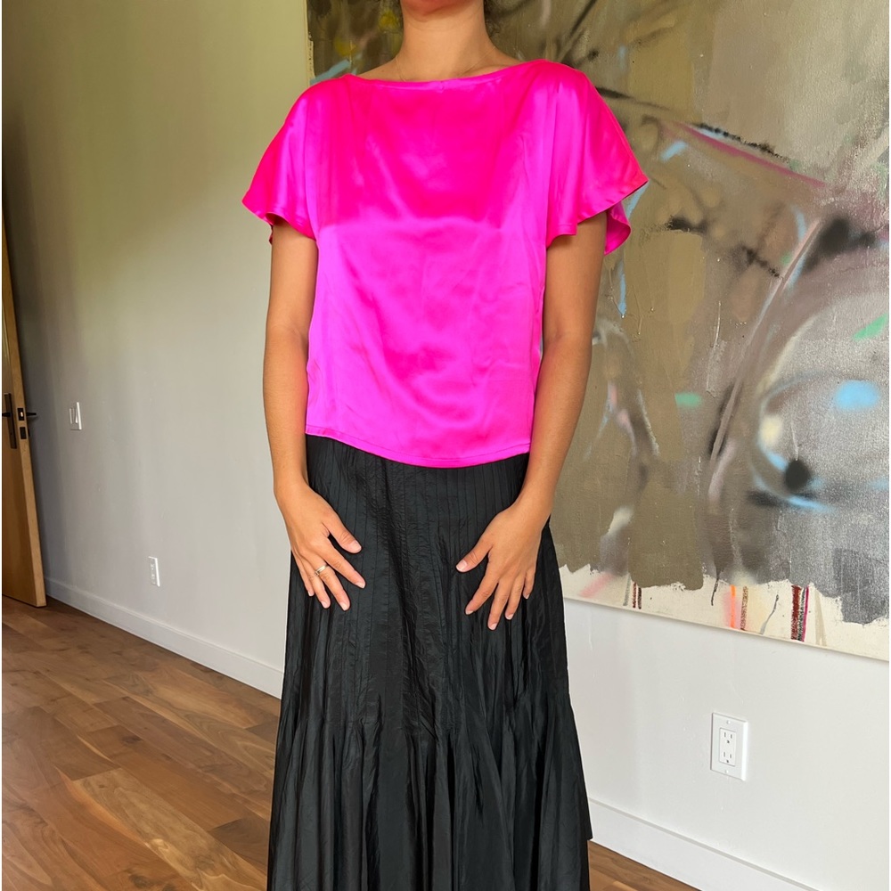 Magical bright pink silk top